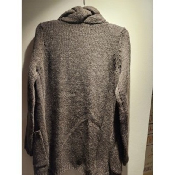 Cynthia Rowley Womens Cardigan Sweater Brown Braid Knit Open Front Casual - Picture 3 of 4